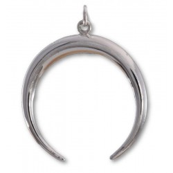 Large Goddess Crescent Sterling Silver Pendant